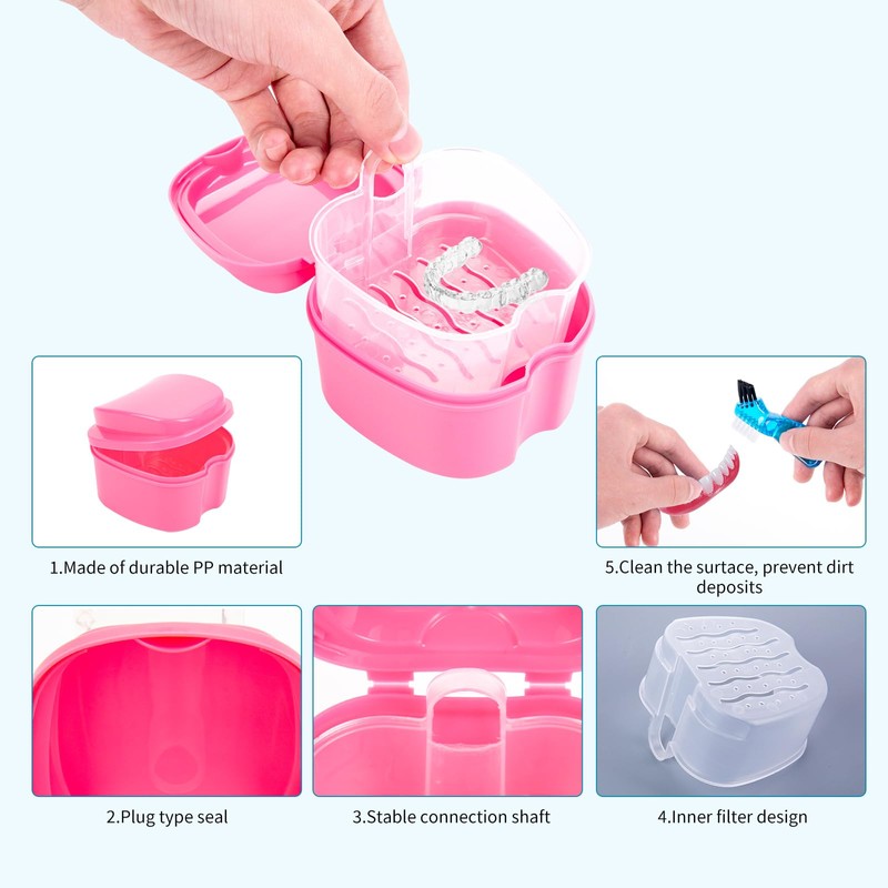 retainer case portable,denture box,denture bath case,denture soaking container box,orthodontic dental