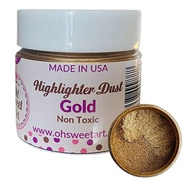 GOLD HIGHLIGHTER DUST 1 oz (28 grams), metallic dust, By Oh! Sweet Art