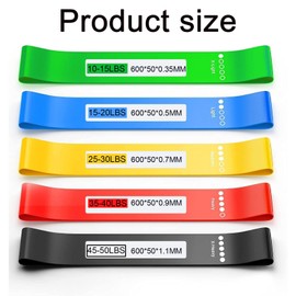 Exercise Bands, Resistance Bands for Exercise Set of 5 Elastic Workout Bands for Exercise Training, Stretch Training, Fitness,Pilates, Physical Therapy, Rehab, Yoga with Resistance Bands Carrying Bag