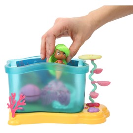 SEASTERS Bubble Aquarium with Mermaid Doll, Surprise, Princess, Transforms into a Mermaid with Secret Accessories, Toy for Children from 3 Years, Eat01