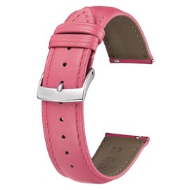 BINLUN Leather Watch Bands Quick Release Premium Calfskin Replacement Watch Strap Multicolors Watchbands for Women(21mm,Rose)
