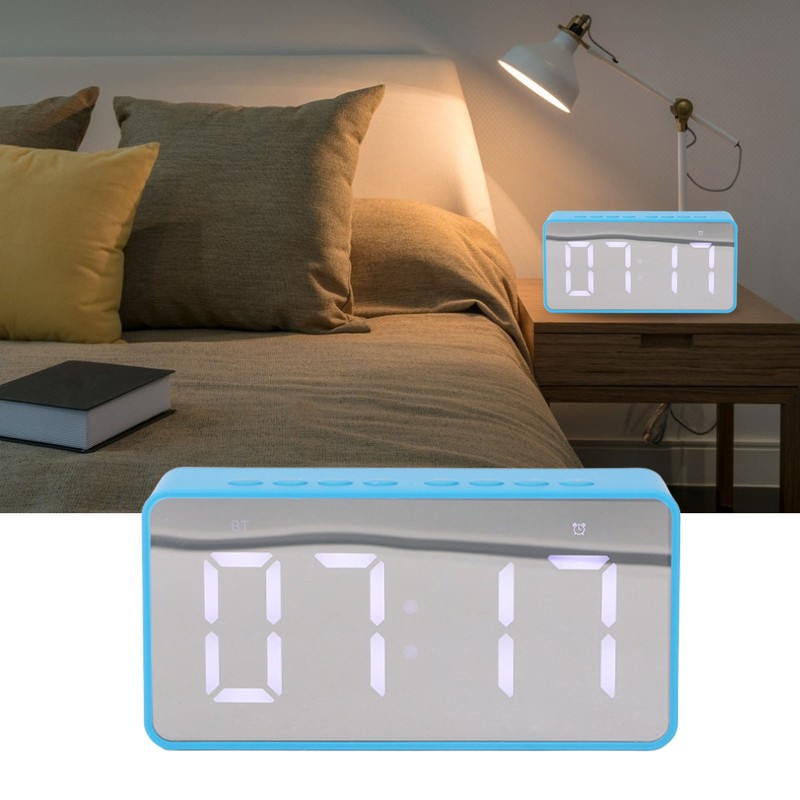 Alarm Clock Blue HD Mirror 2 in 1 Smart LED