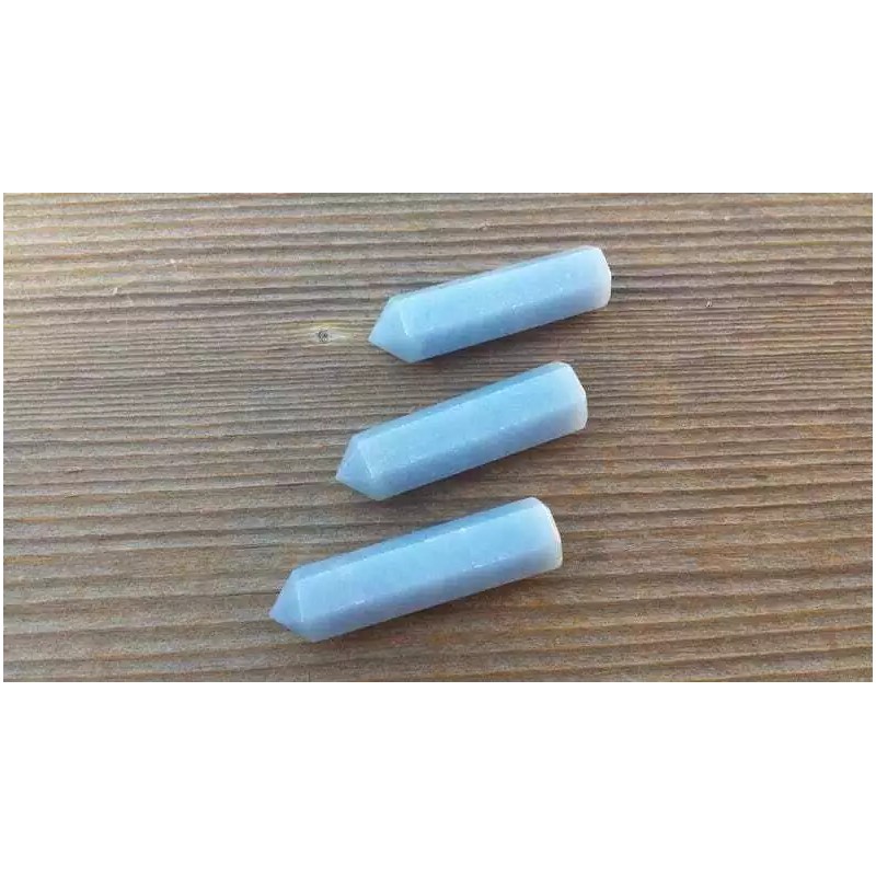 ANGELITE SINGLE TERMINATED GEMSTONE CRYSTAL PENCIL POINT (ONE)