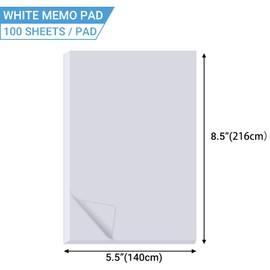 zmybcpack 10 Pack Memo Pads 5.5x8.5 Inch, White Note Pads -Scratch Pads - Writing pads, 100 Sheets Each Pad