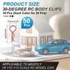 sourcing map 50pcs 30-Degree Angle RC Body Clips Bent Springy