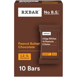 RXBAR Protein Bars, Protein Snack, Snack Bars, Peanut Butter Chocolate, 18.3oz Box (10 Bars)