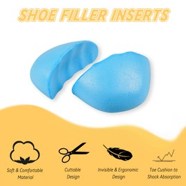 YISYFOOT Shoe Filler for Too Big Shoes, Inserts to Make Shoes Smaller, Toe Filler Cushion Inserts for Loose Shoes, for Men and Women (S: Half Size Bigger)