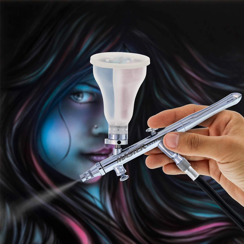 Master G30 Multi-Color Precision Dual-Action Gravity Feed Airbrush Set with