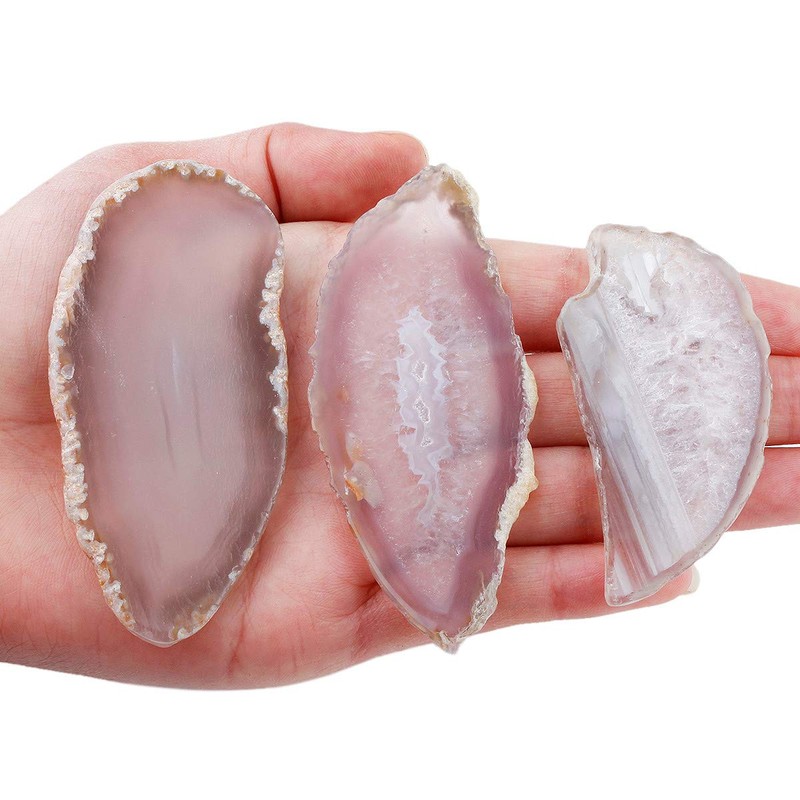 KYEYGWO 10 Pcs Polished Agate Geode Slices Stone for Home