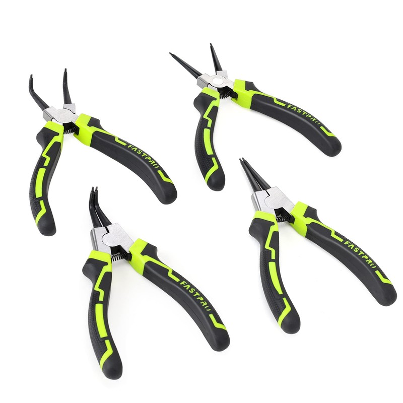 FASTPRO 4-Piece 7-inch Snap Ring Pliers Set, Internal/External Circlip Pliers
