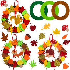 LIVESTN Felt Craft Set for Decoration, Autumn Crafts for Children, Creative Sets and Craft Supplies for Children, Owl Craft Set, Creative Sets and Craft Supplies, Autumn Time Decorative Wreath for