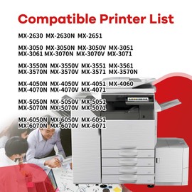MX-60NT MX-61NT Black Toner Cartridge 1-Pack Replacement for Sharp MX-60NT-BA MX-61NT-BA MX-60NTBA MX-61NTBA Toner Cartridge for MX-2651 MX-3051 MX-3071 MX-3551 MX-3571 MX-4051 MX-4071 Printer Ink