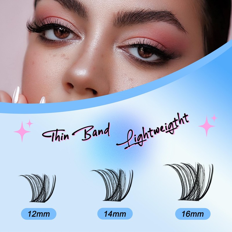 PURELEOR Individual Cluster Lashes Kit Lash Extensions Set DIY Multiple
