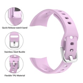 FITVII Silicone Watch Band Compatible FINO 2 Fitness Tracker, Quick Release Soft Rubber Replacement Adjustable Strap for FINO 2 1.45'' Smart Watch