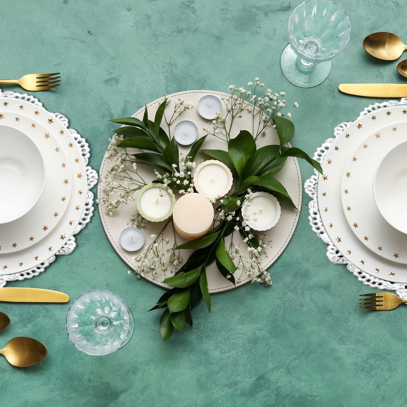 sourcing map 50 Pcs Round Paper Doilies, 4.3 Inch Disposable