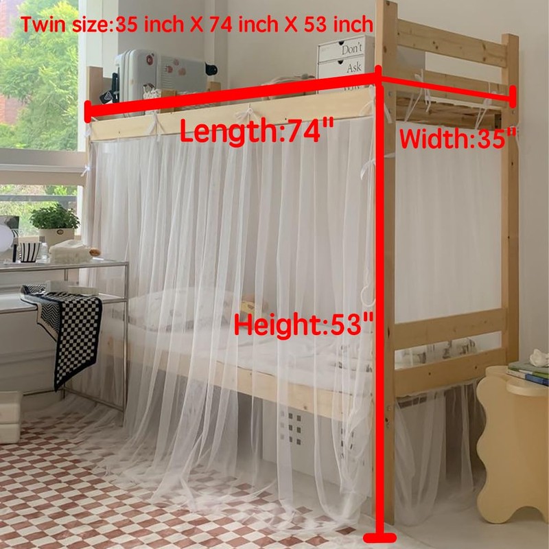 SCMTYWCQ 4 Corner Post Students Dorm Bunk Mosquito Net Bed