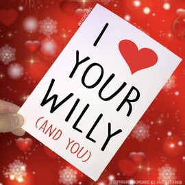 Anniversary Cards, I Love Your Willy and You, Husband Cards, Boyfriend Cards, Novelty Cards, Funny Cards Birthday Cards Christmas Cards PC58