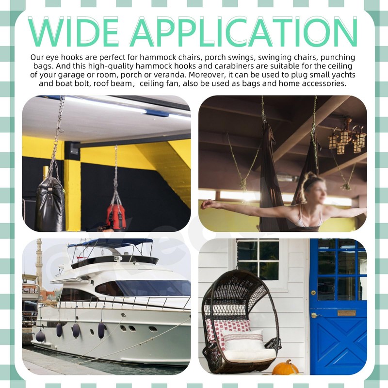 Keadic 24pcs M5 304 Stainless Steel Eye Plate Marine Hardware