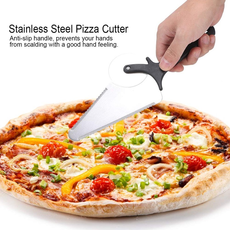 Pizza Spatula Stainless Steel Pizza Peel Multifunctional 2-in1 Pizza Cutter