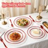 175PCS Clear and Red Disposable Silverware Sets for 25 Guests