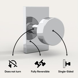 Mega Handles - Laura Dummy I Door Knob for Hallway, Closet and Bathroom I Reversible Heavy Duty Design I Fits All Standard Door Sizes I Screws Included - Polished Chrome (2 Pack)
