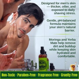Setú® Limpiador Facial Diario para Hombres | Suave con Moringa y Yerba Mate | Hidrata, Refresca y Energiza la Piel | Para Todo Tipo de Piel | 237 ml