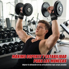 2 Pares Muñequeras Gym, Muñequeras Crossfit Deportivas para Hombres y Mujeres, Protexe os Pulsos, Adecuado para Entrenamiento, Gimnasio, Levantamento de Peso, etc.