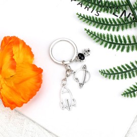 Rocketship Keychain,Space Keychain with Astronaut, Rocket & Saturn Charms for Space Enthusiasts Science Teachers