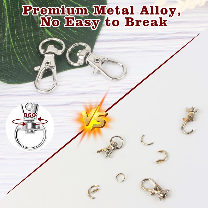 150Pcs Keychain Rings Set, 25mm Key Ring Hoops, Keyring Chain