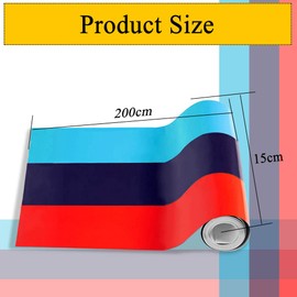 78"x5.9" Color Stripes Decal Sticker DIY Modifed Stripe Decal Waterproof Decoration for Hood, Roof, Side Fenders, Front Grill, Front&Rear Bumpers, Trunk