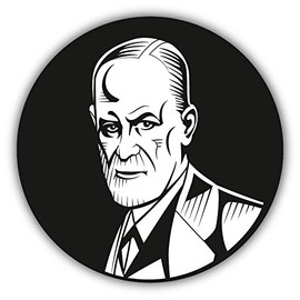 Zirni Sigmund Freud Silhouette Sticker Decal Design 5" X 5"