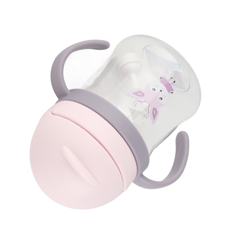 250ml Straw Cup Leak Proof Soft Spout Lovely Pattern Easy