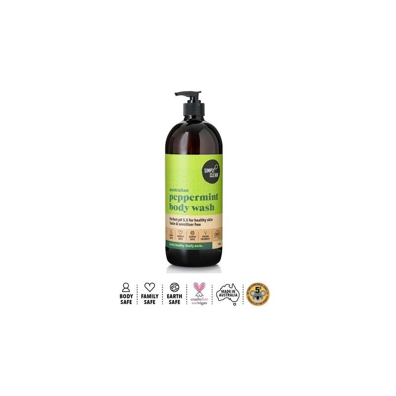 Simply Clean Australian Peppermint Body Wash 1L