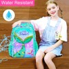 KLFVB 3PCS Girls Mermaid Backpack, Water Resistant Kids Unicorn Bookbag