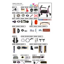 hhs Nova Replacement Parts for Rollators - V42084 Padded SEAT for All for 4218/4220/4222/4224/4200c/4202c W/Pocket Serial Number Start with 0812"" - Seat is 13.5"x13"