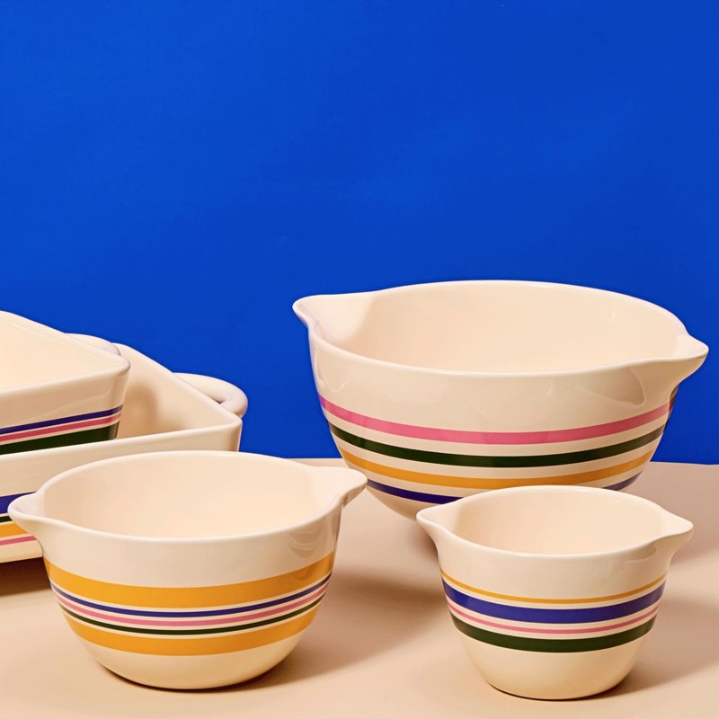 Great Jones Stir Crazy 3-Piece Stackable Ceramic Mixing Bowl Set