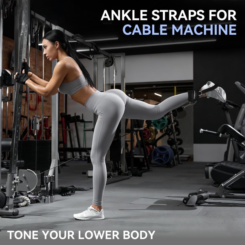 Cable Machine Ankle Strap, Padded Cuff for Glute and Leg