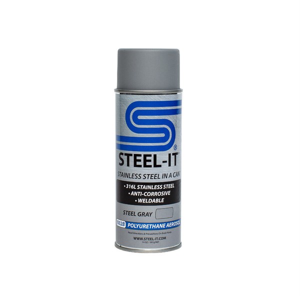 Steel-it Stainless Steel pigmented Paint - Gray - Polyurethane - 14oz Spray Can