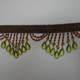4"Crystal Beaded Fringe Trim-6111-1