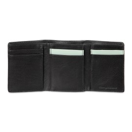 Tommy Bahama Men's Compact Trifold Leather Wallet, Black, One Size, Compact Trifold Genuine Leather Wallet