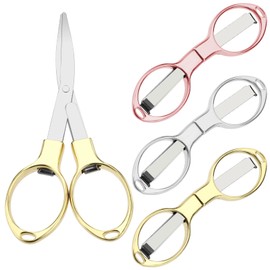 3 PCS Folding Scissors, Mini Safety Folding Travel Scissors All Purpose Pocket Portable Sharp Retractable Small Cutter for Travel Home Office Craft Sewing Nurse Accessories
