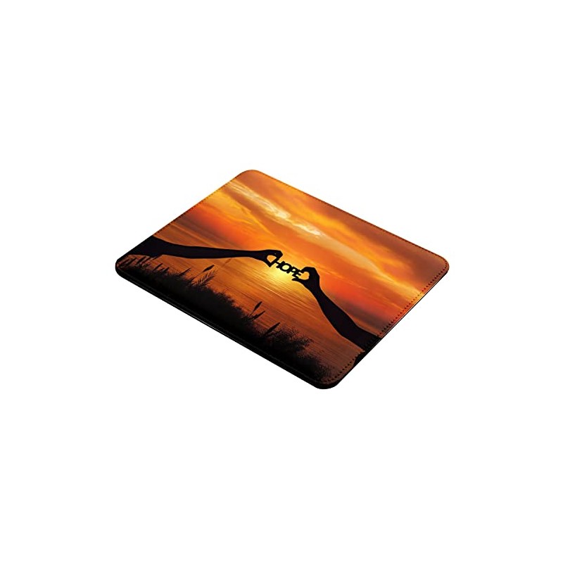 Fabulous Mauspad aus Kunstleder Hope Sonnenuntergang Silhouette vor dem Meer