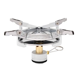 Alomejor Mini Tragbare Camping Gasherd Gaskocher Campingkocher Ultraleicht Faltbarer Rucksack Winddicht Herd Brenner mit Aufbewahrungstasche für Wandern Klettern Angeln Picknick BBQ