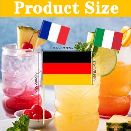250 Stück Eurovision Europäische Zahnstocher Flaggen, Verschieden Länder Flagge Zahnstocher Flagge Cocktail, Länder Weltflaggen Fahne Zahnstocher, für Cupcake Topper Cocktail Party Pub Deko
