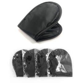 PorsMing Sleep Eye Mask Blindfold with Nose Pad and Elastic Strap, 4 Layers, Black, Pack of 30