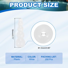 PATIKIL Stacked Fishing Beads, 250Pcs Plastic Fishing Bead Trout Beads Eggs Tackle Trout Walleye Inline Spinner Rig Lure Making Supplies for Saltwater Freshwater, White