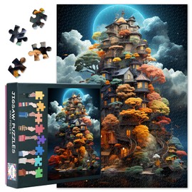 Fantasy Landscape Puzzle - Enchanted Cottage 1000-Piece Jigsaw for Adults & Teens - Creative Challenge with Vibrant Fantasy House Artwork, Stress Relief & Family Bonding Activity 27.5x19.7 Inch
