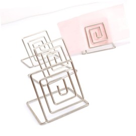 CAXUSD 20pcs Square Memo Holders for Wedding Banquet Elegant Place Card Holders with Wire Base