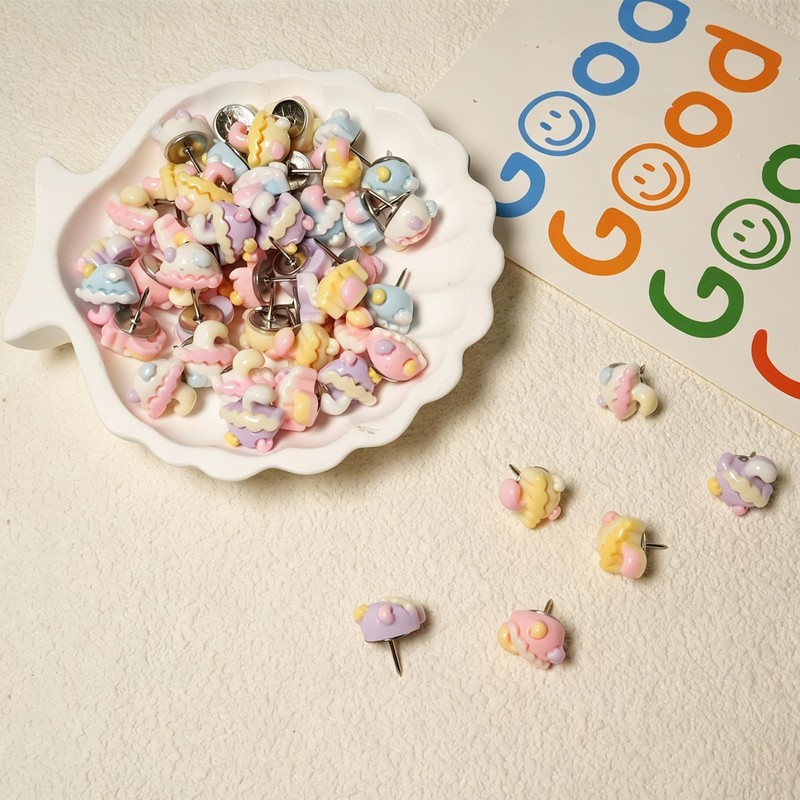 50 Pcs Umbrella Push Pin Cute Pastel Umbrella Thumb Tacks