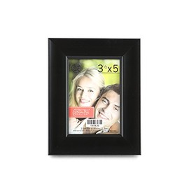 Green Tree Gallery Expression Scoop Frame, Plastic, Black, for a 3 1/2 x 5 inch Photo